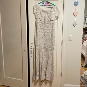 Tadashi shoji lace gown off the shoulder size 12